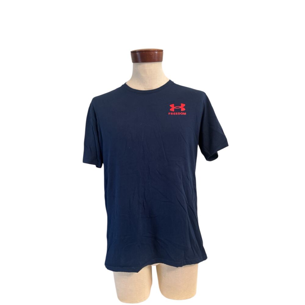 Under armour men’s blue and red freedom American flag loose fit t-shirt sz L
